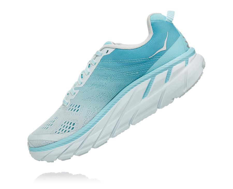 Hoka One One Loopschoenen Dames - Clifton 6 - Blauw/Wit - QP3176842